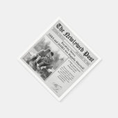 Serviette En Papier Unique Newspaper Fun Facts Photo Mariage Napkins (Coin)