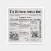 Serviette En Papier Unique Newspaper Fun Facts Photos Mariage Napkins (Devant)