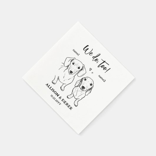Serviette En Papier Unique Nous Faisons Trop 2 Dachshund Chien Mariage (Coin)