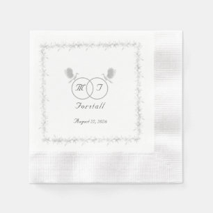 Serviette En Papier Unité nuptiale Mariage catholique monogramme