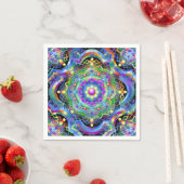 Serviette En Papier Univers Mandala Couleurs Psychédéliques (En situation)