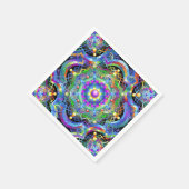 Serviette En Papier Univers Mandala Couleurs Psychédéliques (Coin)