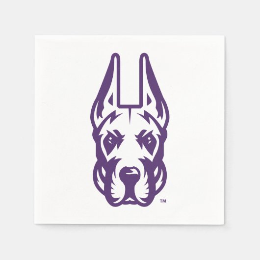 Serviette En Papier Université d'Albany Chef de la mascotte Great Dane (Devant)