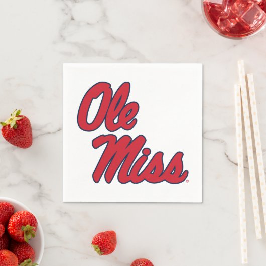 Serviette En Papier Université du Mississippi | Ole Miss Script (En situation)