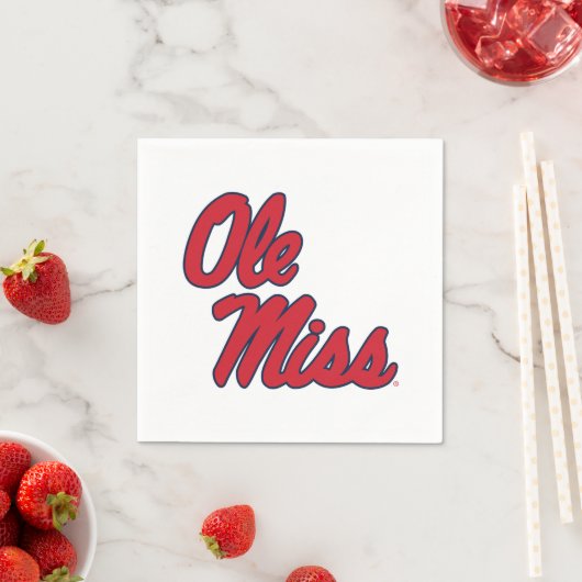 Serviette En Papier Université du Mississippi | Ole Miss Script (En situation)