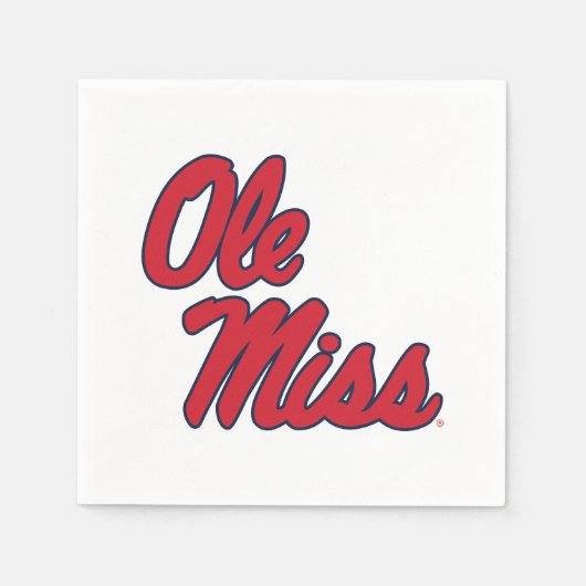 Serviette En Papier Université du Mississippi | Ole Miss Script (Devant)