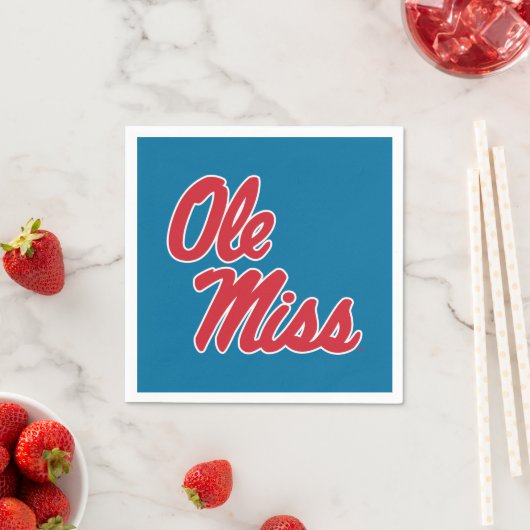 Serviette En Papier Université du Mississippi | Ole Miss Script (En situation)