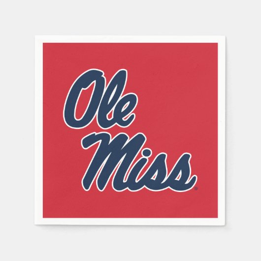 Serviette En Papier Université du Mississippi | Ole Miss Script (Devant)