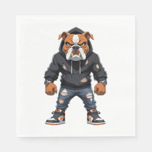 Serviette En Papier Urban Alpha Bulldog - Mascotte de style rue