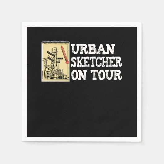 Serviette En Papier Urban Sketcher Sketching Artists Drawing Painting (Devant)