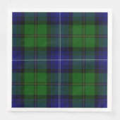Serviette En Papier Urquhart tartan bleu vert plaid (Devant)