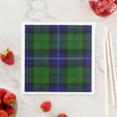 Serviette En Papier Urquhart tartan bleu vert plaid (En situation)
