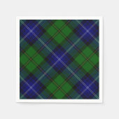 Serviette En Papier Urquhart tartan bleu vert plaid (Devant)