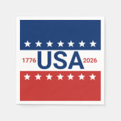Serviette En Papier USA 1776 2026 250th Anniversary Red White Blue (Devant)