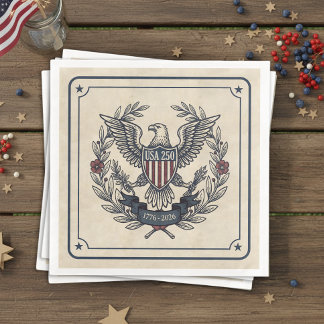 Serviette En Papier USA 250 Patriotic Eagle Heritage Motif Crm ID1299
