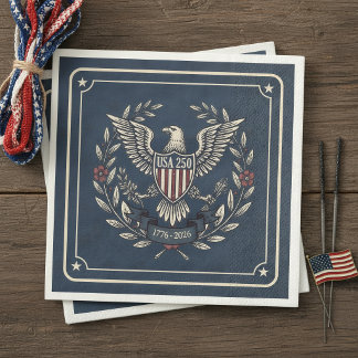 Serviette En Papier USA 250 Patriotic Eagle Heritage Motif Navy ID1299