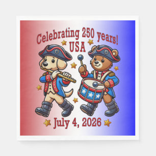 Serviette En Papier USA 250th Anniversary Souvenir - Patriotique