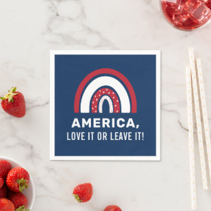 Serviette En Papier USA 4 juillet Stylé Arc-en-ciel Patriotique Améric