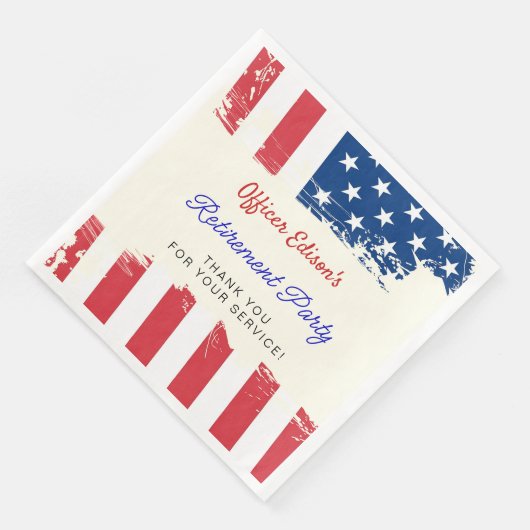 Serviette En Papier USA American Flag Military Retirement Party (Coin)