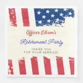 Serviette En Papier USA American Flag Military Retirement Party (Devant)