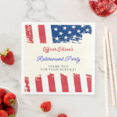 Serviette En Papier USA American Flag Military Retirement Party (En situation)