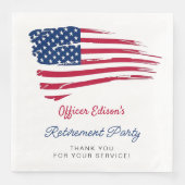 Serviette En Papier USA American Flag Military Retirement Party (Devant)