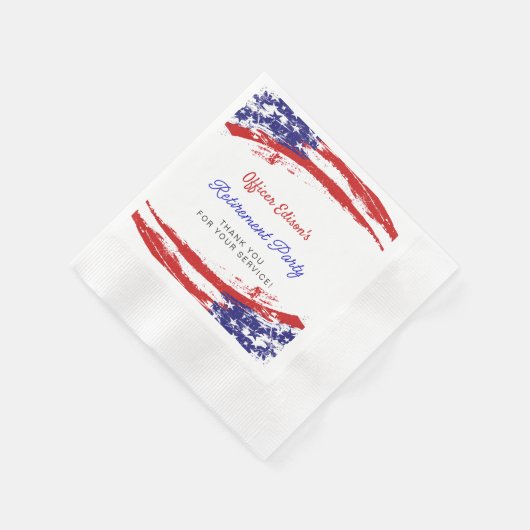 Serviette En Papier USA American Flag Military Retirement Party (Coin)