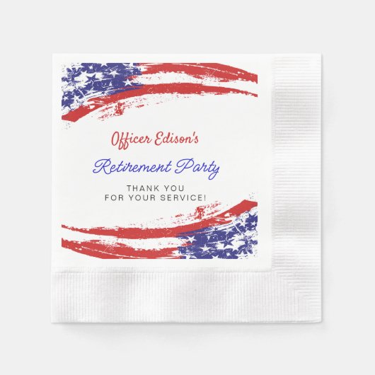 Serviette En Papier USA American Flag Military Retirement Party (Devant)