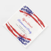 Serviette En Papier USA American Flag Military Retirement Party (Coin)