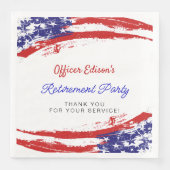 Serviette En Papier USA American Flag Military Retirement Party (Devant)