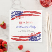 Serviette En Papier USA American Flag Military Retirement Party (En situation)