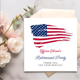 Serviette En Papier USA American Flag Military Retirement Party