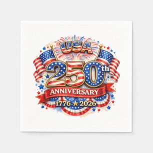 Serviette En Papier USA Amérique 250e anniversaire aquarelle patriotiq