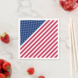 Serviette En Papier USA Patriotic Red Stripes Stars Drapeau Papier Nap