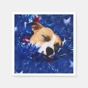 Serviette En Papier USA Patriotique Chien American Pit Bull Terrier