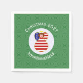 Serviette En Papier USA Red Haired Angel Noël drapeau personnalisé (Devant)