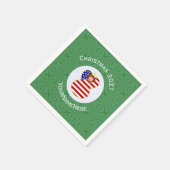 Serviette En Papier USA Red Haired Angel Noël drapeau personnalisé (Coin)