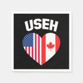 Serviette En Papier USEH America Canada Drapeau drôle Américain Canadi (Devant)