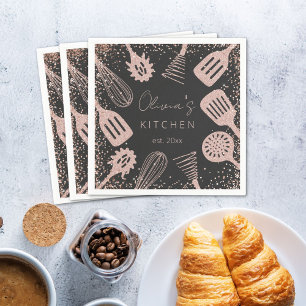 Serviette En Papier Ustensiles de cuisine personnalisés avec paillette