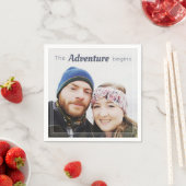 Serviette En Papier Utiliser votre propre photo L'aventure commence Ma (En situation)