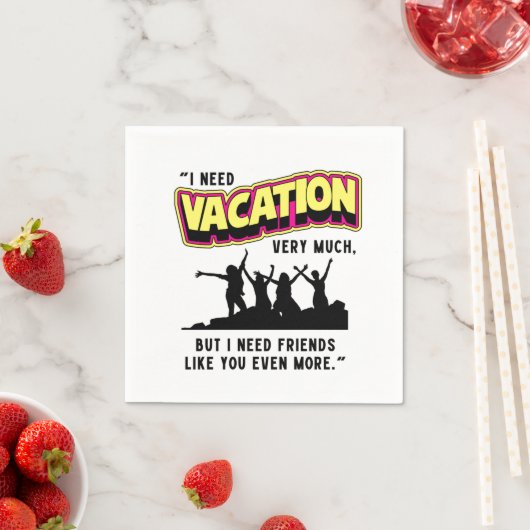 SERVIETTE EN PAPIER VACANCES (En situation)