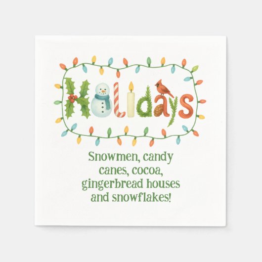 Serviette En Papier Vacances conçues pour Noël (Devant)