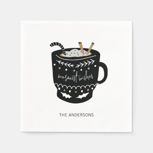 Serviette En Papier Vacances de cacao chaud moderne (Devant)