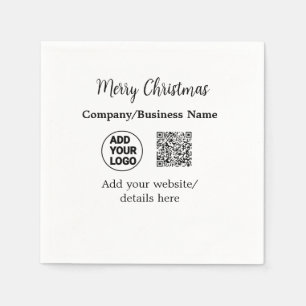 Serviette En Papier vacances de Noël ajoutent un nom de logo d'entrepr