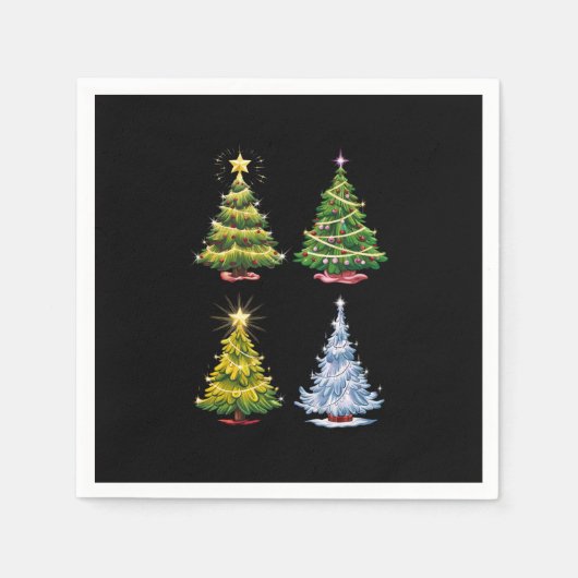 Serviette En Papier Vacances de Noël Arbre verte (Devant)