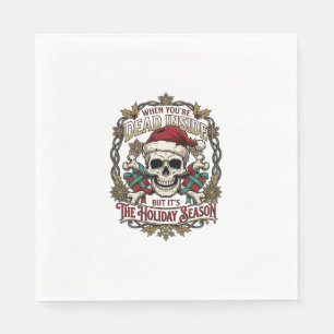 Serviette En Papier Vacances de Noël Crâne de Noël Santa H