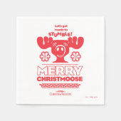 Serviette En Papier Vacances de Noël | Joyeux Christmoose (Devant)