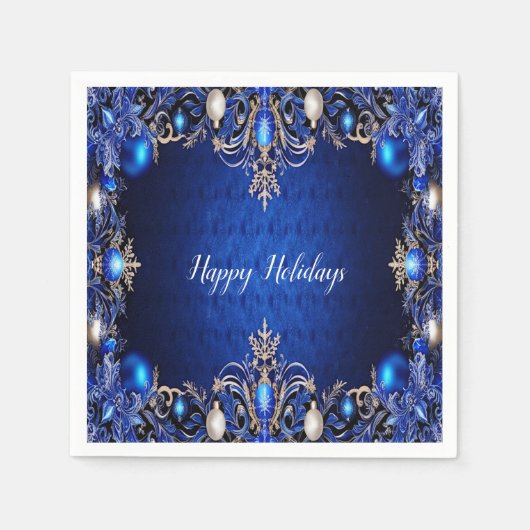 Serviette En Papier Vacances Décoratives Bleues Napkin (Devant)