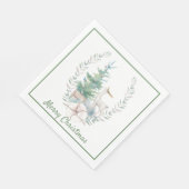 Serviette En Papier Vacances Deer and Christmas Tree (Coin)