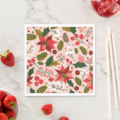 Serviette En Papier Vacances d'hiver à Poinsettia (En situation)